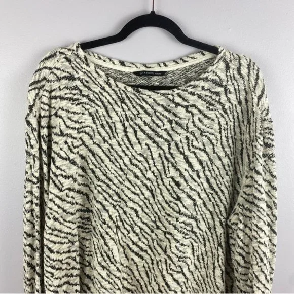 Zac&Rachel Zebra Print Cotton Blend Long Sleeve Sweater 2X - Picture 5 of 10